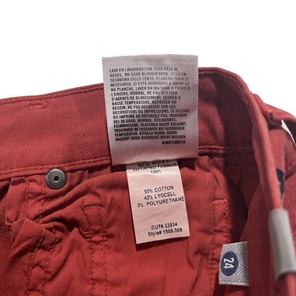 Citizens of Humanity Women Red Wash Denim Jeans Sz 24 x28 USA Made Stretch NWOT - Picture 8 of 16